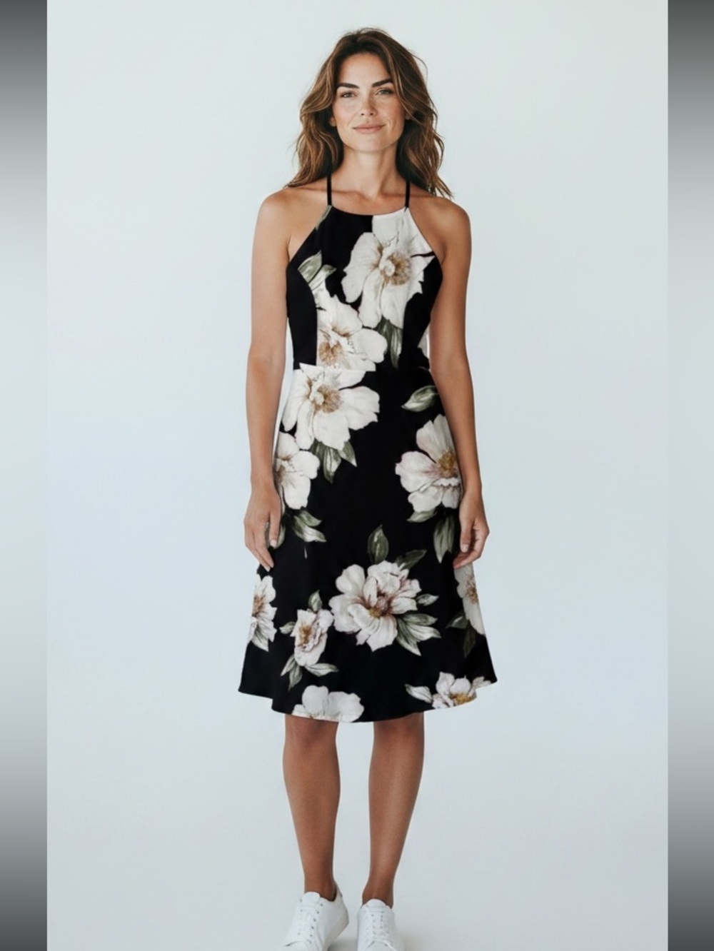 Monteau Floral Racerback Fit & Flare Sleeveless Dress